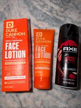 Duke Cannon Daily Defense Face Lotion/Moisturizer SPF 32 + Axe!!